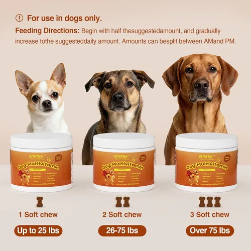 Vista 4 de Multivitamínico para perros - Suplemento diario todo en uno Apoya las articulaciones, el corazón, la piel, la digestión, el sistema inmunológico