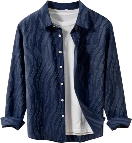 Vista 11 de Camisa de lino para hombre, manga larga, cómoda, abotonada, lisa, ligera, holgada, con bolsillos