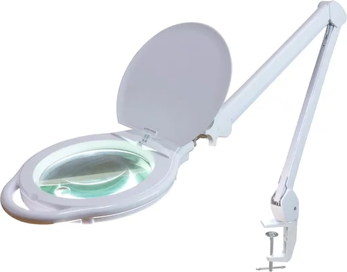 Vista 9 de Neatfi XL lupa LED bifocal, lente acrílica de 7 pulgadas, aumento 5D/20D, manos libres, luz regulable, 168 LEDs SMD, brazo ajustable