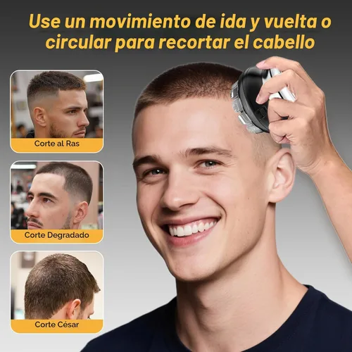Vista 2 de Moricsom® Kit de corte de pelo automático para hombres, cortapelos inalámbrico recargable por USB y recortadora de pelo circular automática, peines