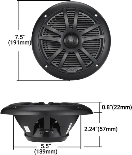 Vista 3 de velex Paquete de altavoces con amplificador Bluetooth marino..