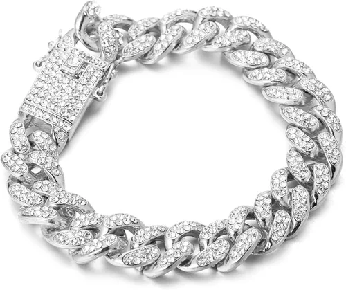 Vista 5 de Halukakah Cadena de oro para hombre The Royal Iced Out 140.787 in 18k oro real de 18 quilates, oro blanco platino, oro rosa, oro rodio, chapado
