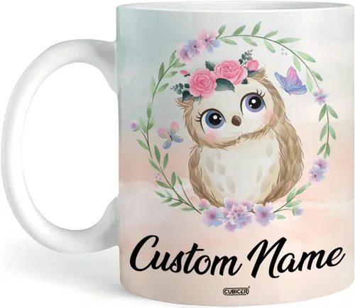 Vista 10 de CUBICER Tazas de café personalizadas con nombre personalizado, tazas de cerámica blanca, regalos de Navidad de vidrio para niños, mujeres, adultos