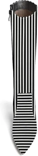 Vista 122 de AMBELIGHT Botas altas hasta la rodilla con cremallera y puntera puntiaguda para mujer, de patente sólida, tacón alto, 3.3 pulgadas