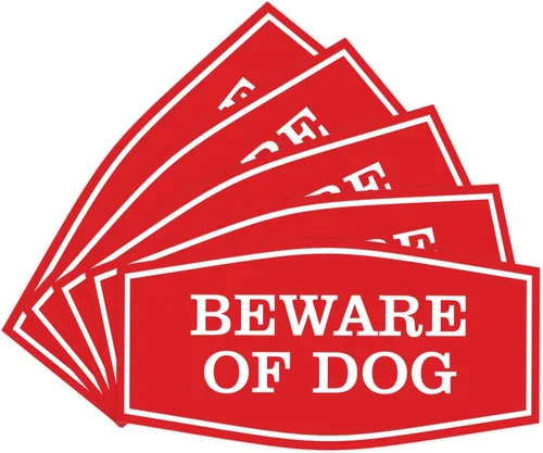 Vista 35 de All Quality Fancy Beware of Dog Letrero Material duradero Señales de seguridad para el hogar Fácil de instalar (negro/oro), mediano, 1 paquete