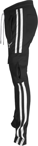Vista 5 de Screenshot - Pantalones deportivos con cinta lateral estilo Hip Hop, ajuste ceñido, para hombre