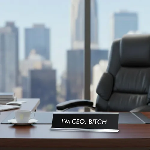 Vista 6 de Signs ByLITA Letrero de escritorio con texto en inglés "I'M CEO, BITCH