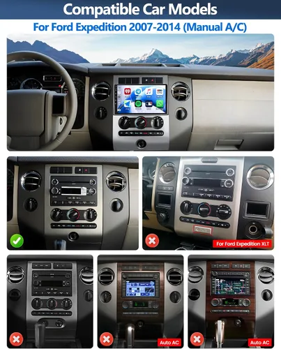 Vista 2 de 4G+64G Radio de coche estéreo para Ford Expedition 2007-2014 con CarPlay inalámbrico Android Auto 9 "Pantalla táctil Radio Android 13 Estéreo