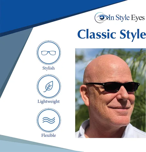 Vista 5 de Smarty Pants Full Reader Sunglasses, Non-Bifocal Reading Glasses - Full-Rimmed Rectangle Frame - Non-Polarized