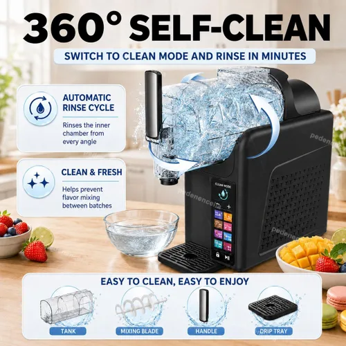 Vista 6 de Slushie Machine No Ice Needed, Screen Soft Serve Ice Cream & Slushy Maker, 68oz Self-Cleaning, 7 Preset Modes with Custom Texture Control – for Black
