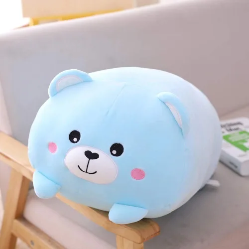 Vista 2 de Oso de Peluche Juguete Animal de Peluche Almohada Cilíndrica para Abrazar Regalos para Cumpleaños de Niños, San Valentín, Navidad, 8 pulgadas