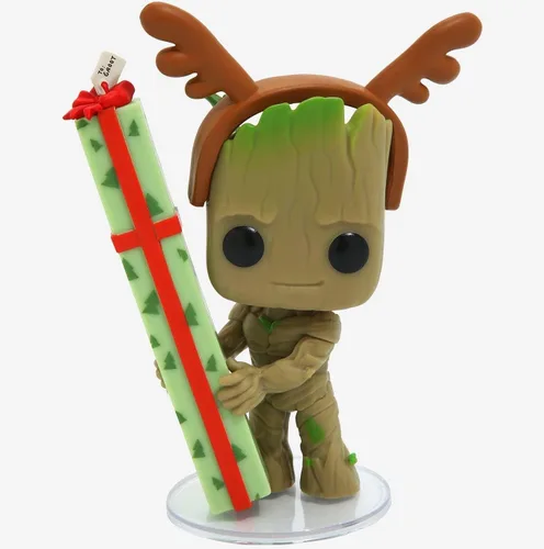 Vista 3 de POP Marvel Holiday: Guardianes de la Galaxia - Figura de vinilo Groot Funko (paquete con funda protectora de caja compatible), multicolor, 3.75