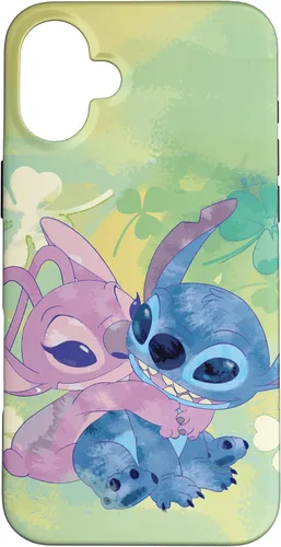 Vista 23 de Disney Stich and Angel Shamrock - Carcasa para iPhone 17, color verde