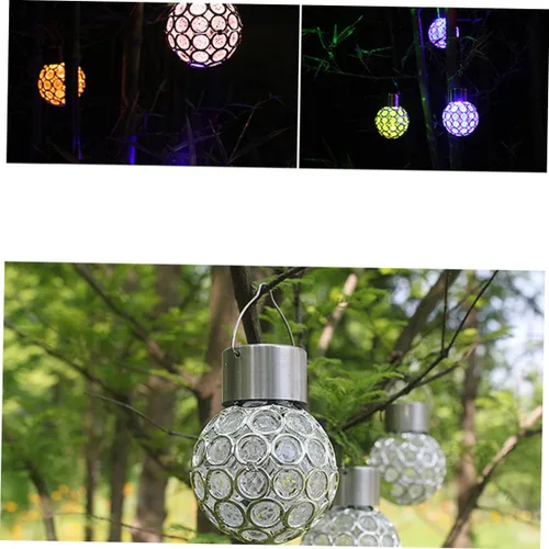 Vista 4 de OSALADI 3 unids patio colgante luces interiores luces colgantes hermosa lámpara colgante solar lámpara colgante lámpara colgante de cristal