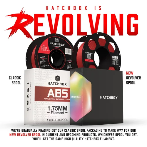 Vista 3 de HATCHBOX - Filamento ABS para impresora 3D, precisión dimensional +/- 0.001 pulgada (+/- 0.03 mm), carrete de 2.2 lb (1 kg), 0.069 pulgadas