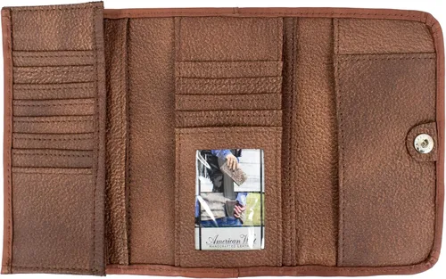 Vista 2 de American West Cartera de tres pliegues Annie's Secret para mujer, color marrón antiguo, talla única