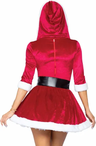 Vista 2 de Leg Avenue Women's 2 Pc Mrs Claus Santa Christmas Costume with Hooded Dress, Belt