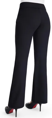 Vista 3 de Bamans Pantalones de vestir de yoga para mujer, corte de bota, bolsillos inclinados, acampanados anchos, pantalones largos de entrenamiento para yoga