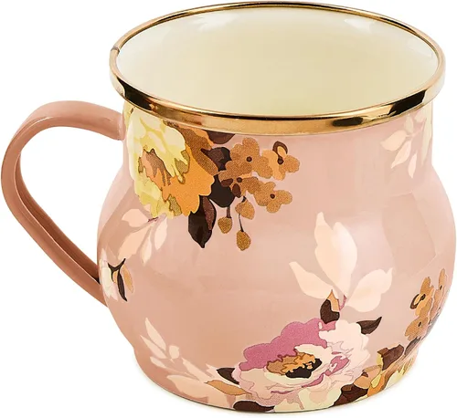 Vista 8 de MACKENZIE-CHILDS - Taza esmaltada, 16 onzas, jardín de mariposas Butterfly Garden