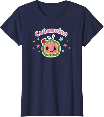 Vista 12 de CoComelon Camiseta clásica con logotipo de cara sonriente centrada, Negro