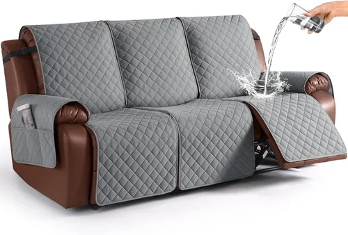 Vista 46 de KinCam Funda impermeable para sofá biplaza reclinable, funda antideslizante para sofá reclinable de 2 asientos, funda de sofá reclinable, protector