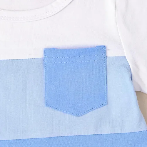 Vista 93 de Ropa para bebé niño pequeño, trajes de verano de manga corta, camiseta de retazos y pantalón con bolsillo, conjunto de 2 piezas, 12 meses a 4 años