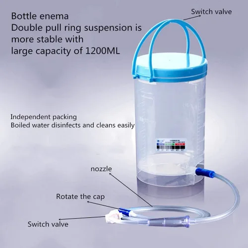 Vista 2 de Kit completo de enema reutilizable, kit completo de riego colónico para el hogar, kit de cubo de enema de café de 40.6 fl oz, adecuado para café
