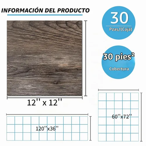 Vista 6 de Art3d Azulejos de vinilo para pegar y desprender 30 unidades 30 x 30 cm, Suelos autoadhesivos impermeables con aspecto de tablones de madera