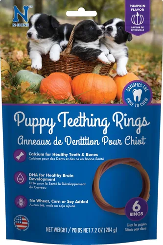 Vista 31 de N-Bone Anillos de dentición para cachorros, sabor a mantequilla de maní, masticables naturales para la dentición y golosinas para masticar, ayuda a