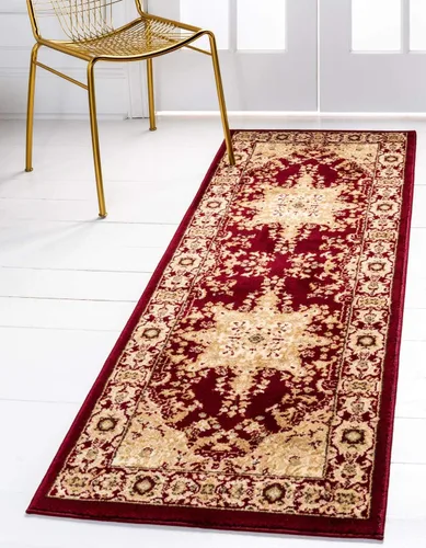 Vista 12 de Unique Loom - Alfombra clásica tradicional, colección Versalles, Polipropileno, Rojo/Borgoña
