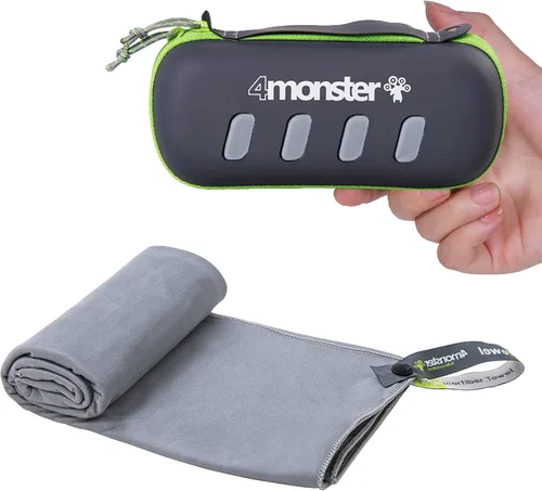 Vista 13 de 4Monster Toalla de camping súper absorbente, toalla de microfibra de secado rápido, ultra compacta y suave, toalla de viaje ligera para mochileros