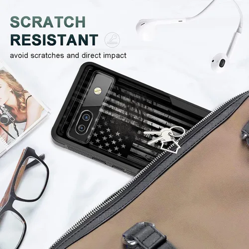 Vista 57 de Funda para Pixel 6A, funda protectora híbrida de doble capa resistente a prueba de golpes de policarbonato duro de silicona suave TPU para Google