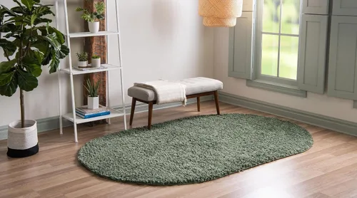 Vista 268 de Unique Loom Colección Davos Shag - Alfombra Lino