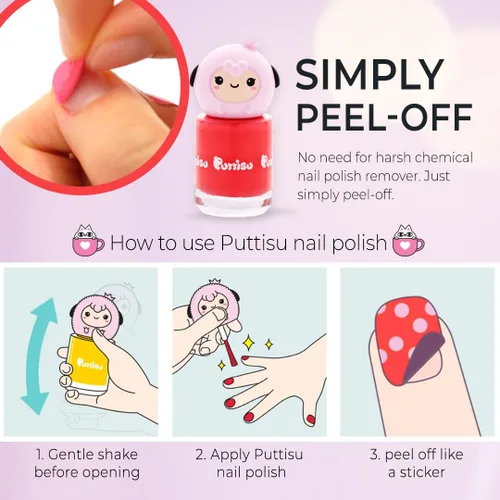 Vista 7 de Puttisu Glitter Pang Pang - Esmalte de uñas de alto brillo tipo adhesivo a base de agua, pelable, no tóxico (G05 estanque esmeralda)