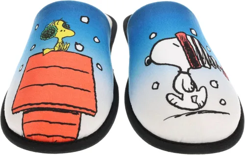 Vista 2 de Peanuts Pantuflas familiares, pantuflas navideñas de Snoopy y Woodstock, tallas para adultos, jóvenes y niños pequeños