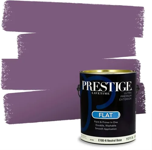Vista 119 de PRESTIGE Pinturas de pintura interior e imprimación en uno, 1 galón, plano, combinación comparable de Sherwin Williams* Kimono Violet*