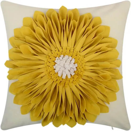 Vista 29 de OiseauVoler Fundas de almohada hechas a mano de 18 x 18 pulgadas, fundas de cojín de girasol 3D azules, fundas de almohada decorativas para sofá