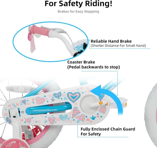 Vista 3 de JOYSTAR Angel Bicicleta para Niñas para Niñas Pequeñas y Niños de 2 a 13 Años, Bicicleta para Niños de 12, 14, 16, 18, 20 Pulgadas con Ruedas