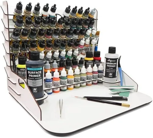 Vista 7 de Vallejo - Expositor de Pintura Montado en Pared para la Organización de Pinturas Acrílicas para Modelos a Escala y Miniaturas Contiene 43 Botellas