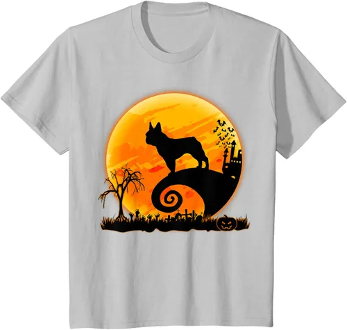 Vista 74 de Camiseta divertida de disfraz de Halloween para perro y luna de Bulldog francés, Negro, S