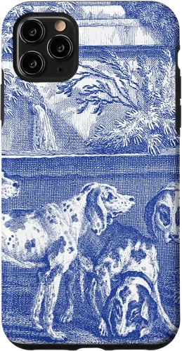 Vista 13 de Vintage Blue French Toile Hound Dogs Case for iPhone 16
