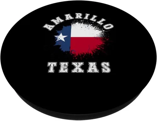 Vista 2 de Amarillo Texas TX Splatter Flag Trip Vacation Souvenir PopSockets Adhesive PopGrip