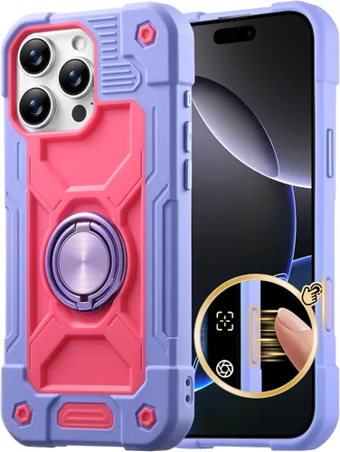 Vista 55 de Dteck Funda para iPhone 16 de 6.1 pulgadas 2024, funda de piel sintética con cierre de botón magnético, ranuras para tarjetas de crédito, función