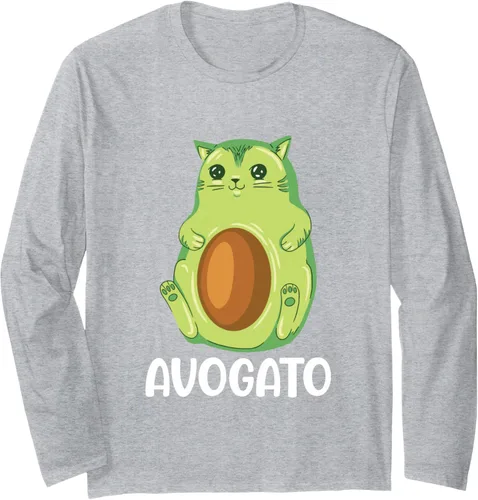 Vista 3 de Gato Vegano Avogato Aguacate Long Sleeve T-Shirt