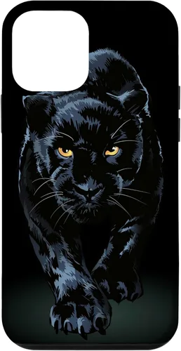 Vista 16 de iPhone 16 Black Panther Walking Toward Shadow - Estuche de regalo para amantes de los gatos salvajes
