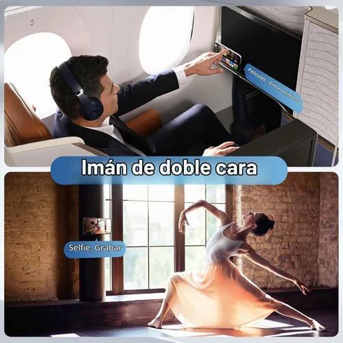 Vista 5 de Soporte magnético para anillo de teléfono con imán de doble cara para Negro