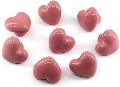 Vista 9 de Flomore Pomo de cerámica azul para cajones de armario para habitación de niños, tirador en forma de corazón para cajones de aparador