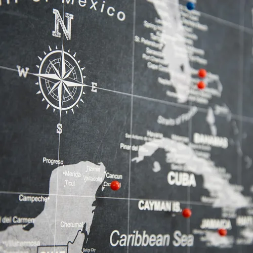 Vista 6 de Tablero de mapa de Estados Unidos con pasadores para marcar viajes de Estados Unidos, hecho a mano en Ohio, EE. UU., Diseño: pizarra moderna
