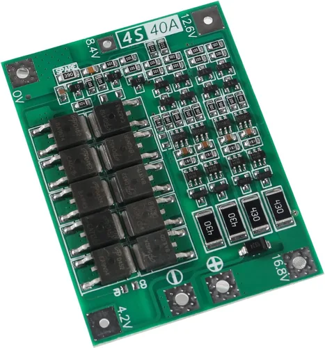 Vista 6 de 4S 40A 14.8V 16.8V Li-ion Placa de protección de batería de litio PCB BMS Circuito de protección de cargador para motor de taladro (4S 40A).. 90A