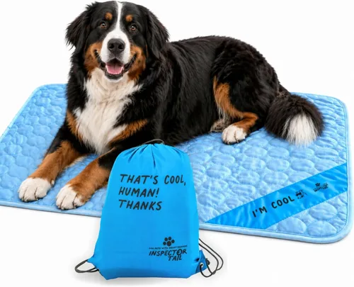 Vista 10 de INSPECTOR TAIL 3D ChillPocket - Alfombrilla de enfriamiento para perros con bolsa de cuerda y células de aire para una mejor circulación
